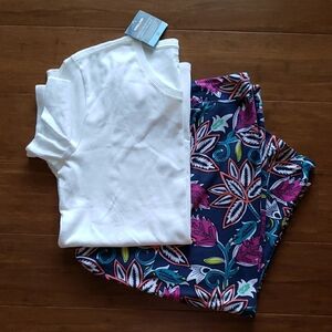 White Top and Floral Pants